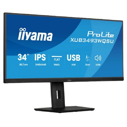 Monitor IIYAMA ProLite XUB3493WQSU-B6 86,7cm (34") IPS 120Hz HDMI/DP, zvočniki, QHD, 120 Hz, črna