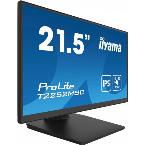 Monitor Iiyama T2252MSC-B2 54,6 cm (21,5"), 1920x1080 (FHD), 250cd/m2, 5ms, IPS, USB, HDMI DP VESA črna