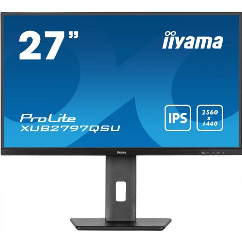 Monitor Iiyama XUB2797QSU-B2, 68,6 cm (27"), 16 : 9, HDMI + DP + 2 x USB. QHD, IPS, 100 Hz, črna