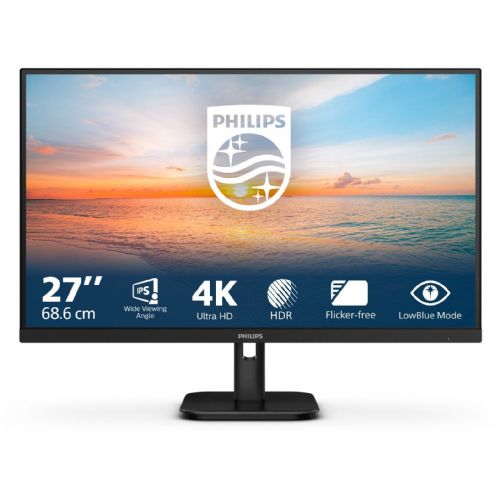 Monitor Philips 27E1N1800A, 68,6 cm (27"), UltraHD/4K, IPS, HDMI, DP, 350 cd/m2, IPS, črna (27E1N1800A/00)
