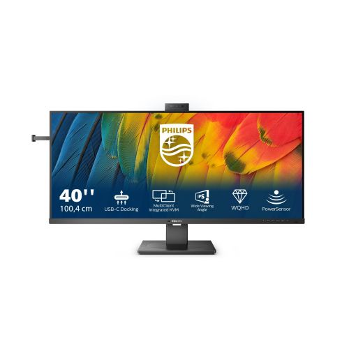 Monitor Philips 40B1U5601H 100,30 cm (39,5"), 300 cd/m2, 4ms, 21:9, UltraWide s priključno postajo USB-C (100W), črna
