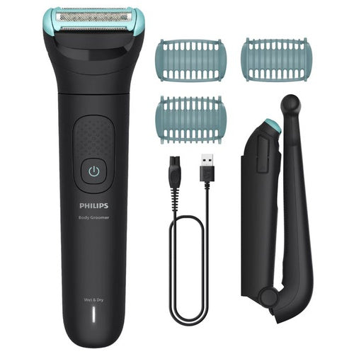 Philips BG5475/15 men's trimmer with skin protection, bi-directional combs, foldable back attachment, water resistance and up to 100 min of operation