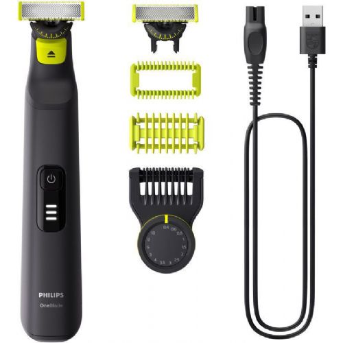 Philips OneBlade Pro 360 QP6542/15 Men's Trimmer, 360-degree blades, 14 length settings, wet/dry use, up to 90 min of operation, body accessories