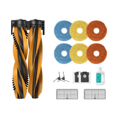 Accessory set for the MOVA Mobius 60 robot vacuum cleaner, main brushes, filters, dust bags, cloths, cleaning solution