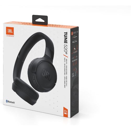 JBL Tune 520BT Bluetooth wireless headphones, black - JBLT520BTBLKEU