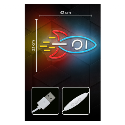 Neon LED light - Rocket