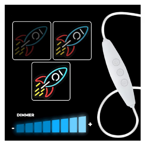 Neon LED light - Rocket