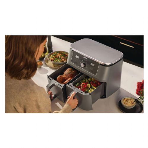 Ninja DZ400EU air fryer, 9.5 l, double bowl, up to 240°C, 2470 W, easy cleaning