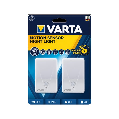 Varta Motion Sensor Night Light (White, Twin Pack)