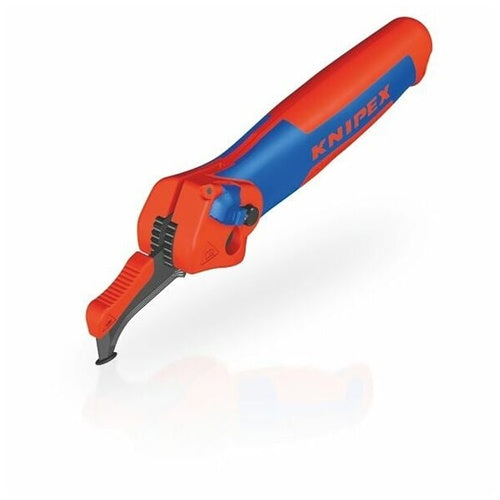 Knipex 16 50 145 SB insulation stripping knife, removal/dismantling tool (red/blue, with ratchet)
