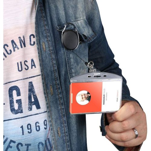 Card holder retractable cord 83241 black 1/1