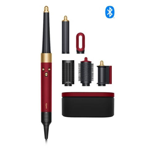 Oblikovalec las Dyson Airwrap id Straight + Wavy Limited Edition rdeča/zlata, ionska funkcija, nastavitev temperature, zaščita pred vročino, Bluetooth