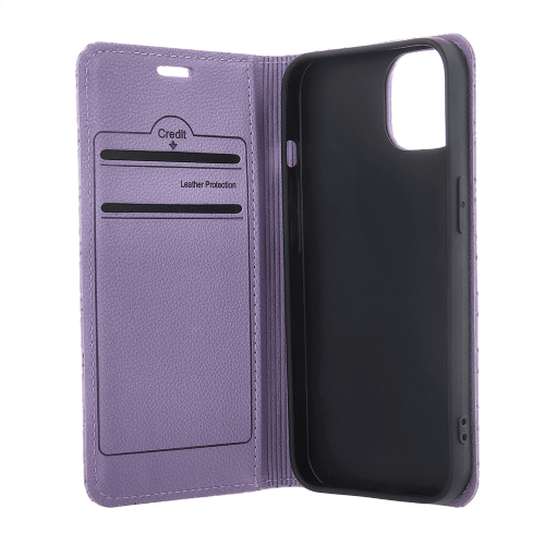 Onasi Karo flip case for Honor 600 and Honor 600 Pro, magnetic closure, 3 pockets, stand function, purple