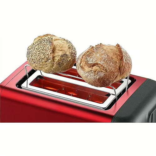 Opekač kruha Bosch Compact Toaster DesignLine TAT3P424DE (rdeč/črn, 970 W, za 2 rezini toasta)