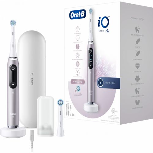 Električna zobna ščetka Oral-B iO Series 9N, magnetna tehnologija iO, 6 načinov delovanja, interaktivni OLED zaslon, senzor tlaka, polnilna baterija, roza