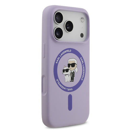 Karl Lagerfeld iPhone 17 Pro Case KLHMP17LSCMKCRHU, MagSafe, Karl and Choupette, purple