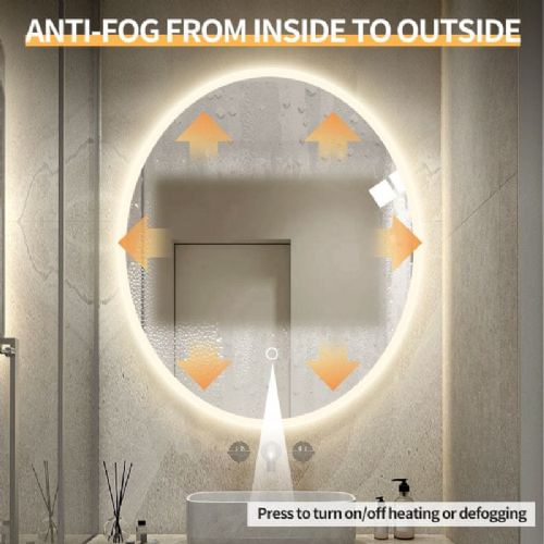 Oval LED bathroom mirror S619A, 50x70cm