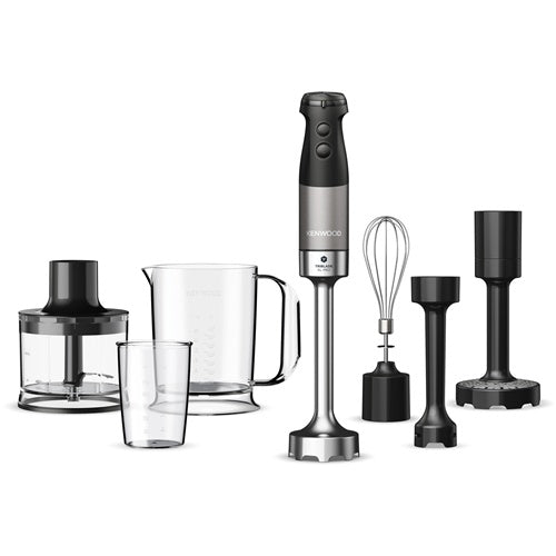 Kenwood Triblade XL Pro HBM80.322BK hand blender (black/anthracite, 1200 W, with chopper and whisk)