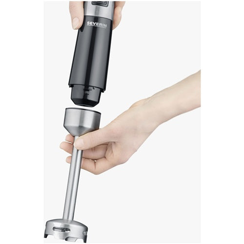 Severin SM 3772 hand blender, 600 W, with chopper and whisk, for 0.7 l, infinitely adjustable, stainless steel/black