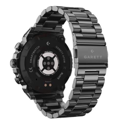 ATOM smartwatch, black steel
