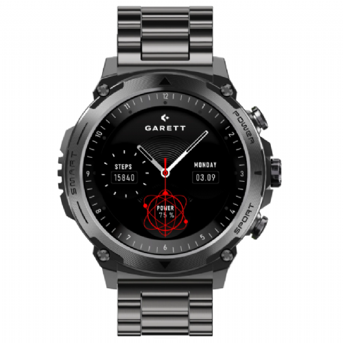 ATOM smartwatch, black steel