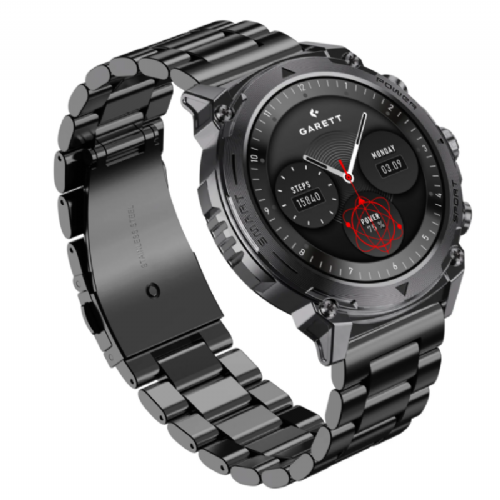 ATOM smartwatch, black steel
