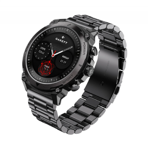 ATOM smartwatch, black steel