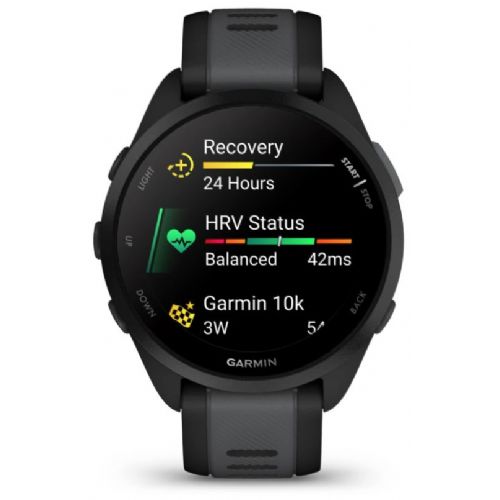 Garmin Forerunner 165 smartwatch AMOLED display, GPS, 8-10 days battery life, 5 ATM water resistant, black/gray