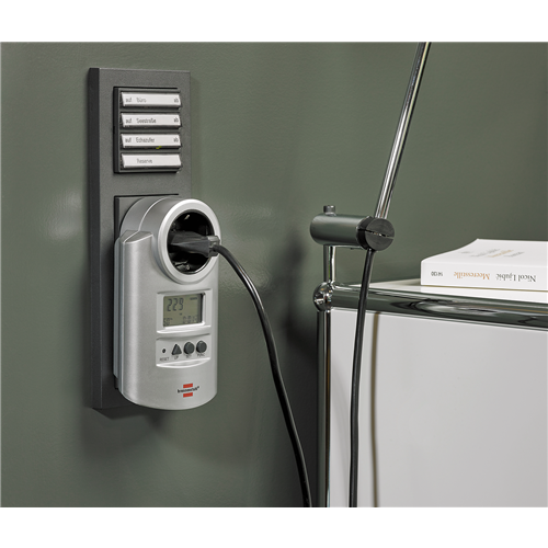 Brennenstuhl PM 231 E smart meter, energy consumption and cost measurement, up to 3600 W, tariff display, child safety, silver