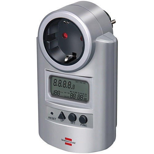 Brennenstuhl PM 231 E smart meter, energy consumption and cost measurement, up to 3600 W, tariff display, child safety, silver