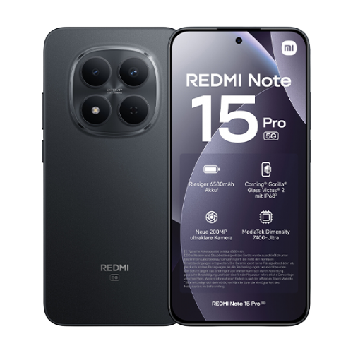 Pametni telefon Xiaomi Redmi Note 15 Pro 5G črn, 8 GB RAM, 256 GB, 200 MP kamera, IP68