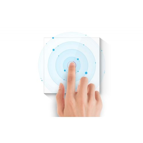 Smart glass LED WiFi touch switch TUYA 2-channel black Alexa Google Assistant