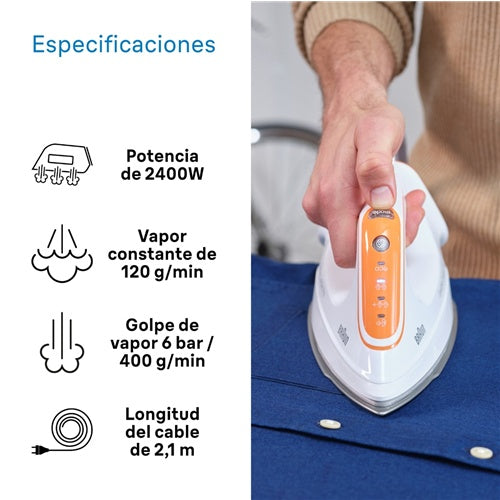 Parna likalna postaja Braun CareStyle Compact Pro IS 2561 WH, bela/oranžna