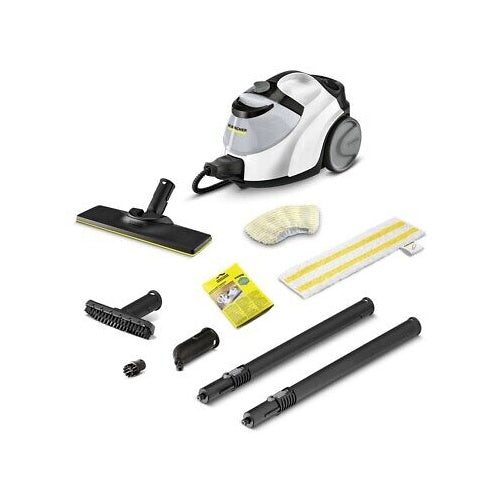 Parni čistilnik Karcher SC 5 EasyFix Iron Plug, 2200 W, priključek za parni likalnik, belo-črn