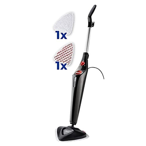 Vileda Steam Plus + PowerPad steam cleaner, 1500 W, black/red