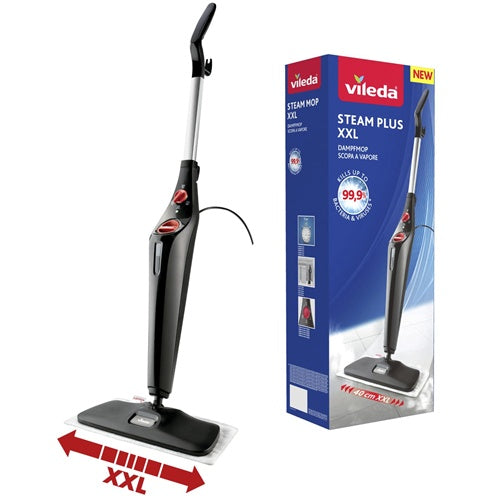 Vileda Steam Plus XXL steam cleaner, 1550 W, operating time 28 minutes, black-red