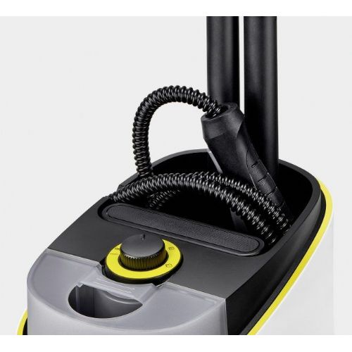 Parni čistilec Karcher SC 4 Deluxe Iron, 2.250 W, s kompletom za čiščenje tal EasyFix in parnim likalnikom, bela/črna