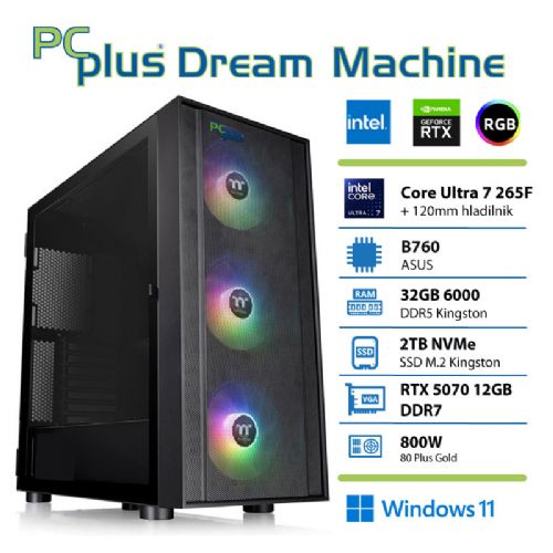 Računalnik PCPLUS Dream Machine Ultra 7 265F 32GB 2TB SSD RTX 5070 12GB Windows 11 Home gaming