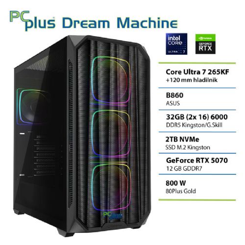 Računalnik PCPLUS Dream Machine Ultra 7 265KF 32GB 2TB SSD RTX 5070 12GB gaming namizni