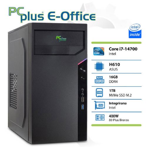 Računalnik PCPLUS e-Office i7-14700 16GB 1TB NVMe SSD