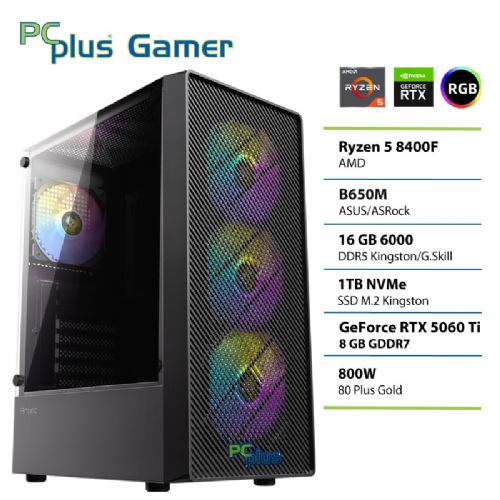 Gaming namizni računalnik PCPLUS Gamer Ryzen 5 8400F 16GB 1TB RTX 5060Ti 8GB