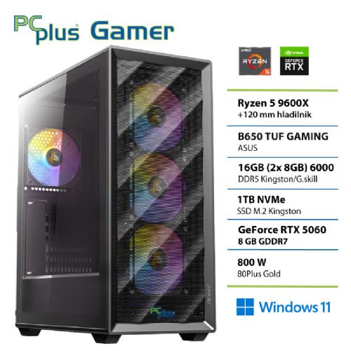 Osebni računalnik PCPLUS Gamer R5-9600X/16GB/SSD 1TB NVMe/RTX 5060/Win11Home + Xbox GP