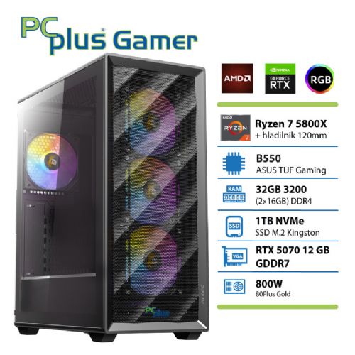 Računalnik PCPLUS Gamer Ryzen 7 5800X 32GB 1TB SSD RTX 5070 12GB gaming