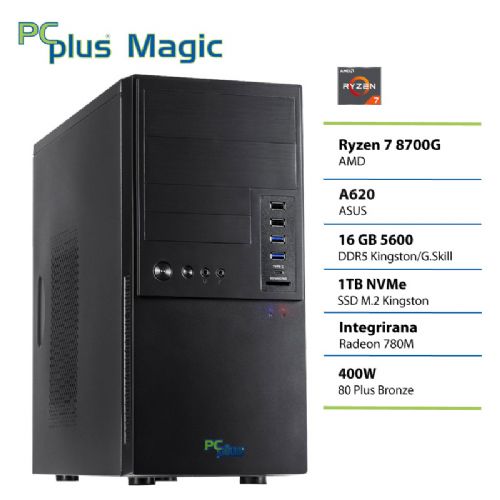 Računalnik PCPLUS Magic Ryzen 7 8700G 16GB 1TB namizni