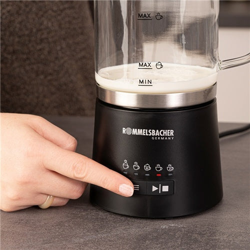 Rommelsbacher MS 625 milk frother (black/transparent, 600 W)