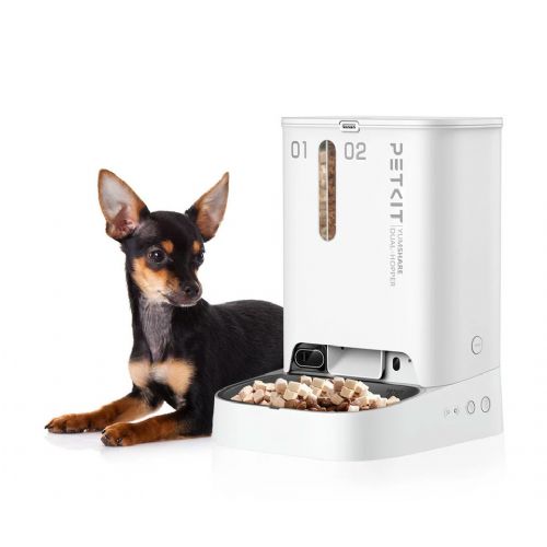 PETKIT YUMSHARE DUAL HOPPER smart food dispenser, for dogs / cats, 5L capacity, AI motion detection, feeding schedule, FHD camera, IR Night Vision, WIFI, app, microphone, speaker, 36x29x25cm