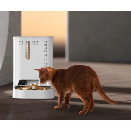 PETKIT YUMSHARE DUAL HOPPER smart food dispenser, for dogs / cats, 5L capacity, AI motion detection, feeding schedule, FHD camera, IR Night Vision, WIFI, app, microphone, speaker, 36x29x25cm