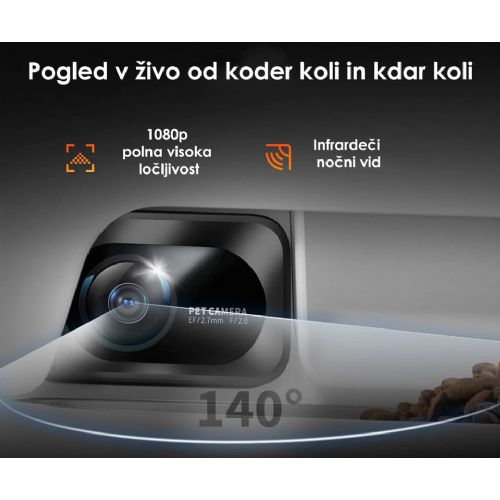 PETKIT YUMSHARE DUAL HOPPER smart food dispenser, for dogs / cats, 5L capacity, AI motion detection, feeding schedule, FHD camera, IR Night Vision, WIFI, app, microphone, speaker, 36x29x25cm