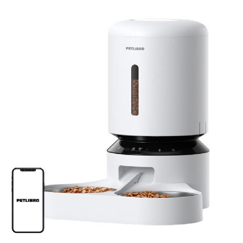 Petlibro Food Dispenser for Granary with Double Bowl, Wifi, 5L (White)