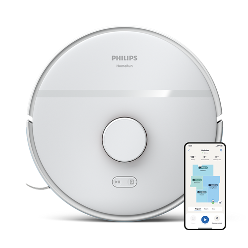 Philips HomeRun 2000 Series XU2000/25 Robot Vacuum Cleaner, 6000 Pa, vacuuming and mopping, LDS navigation, white